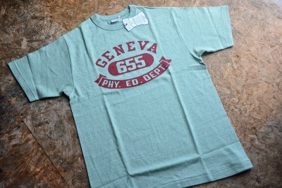 画像1: ウエアハウス2024SS 88/12杢クルーネックプリントTシャツ「GENEVA」