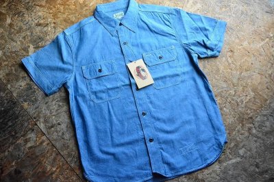 画像1: JELADO2023M/S アメカジ王道のインディゴ半袖シャンブレーシャツ「Work Shirt」