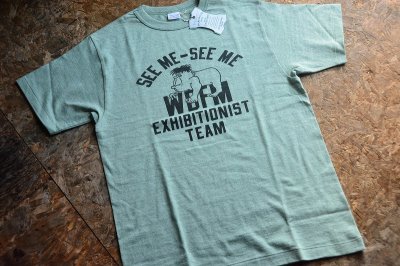 画像1: ウエアハウス2024MS 88/12杢クルーネックプリントTシャツ「SEEME」柄