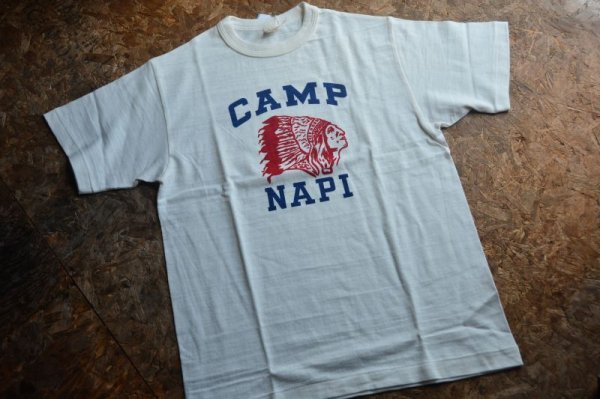 画像1: WAREHOUSE2024MS 4601プリントTシャツ「CAMP NAPI」柄 (1)