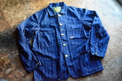 画像1: TCB jeans カーハートキャットハートWABASHチョアコート「Cathartt Chore Coat Paw Stripe 」